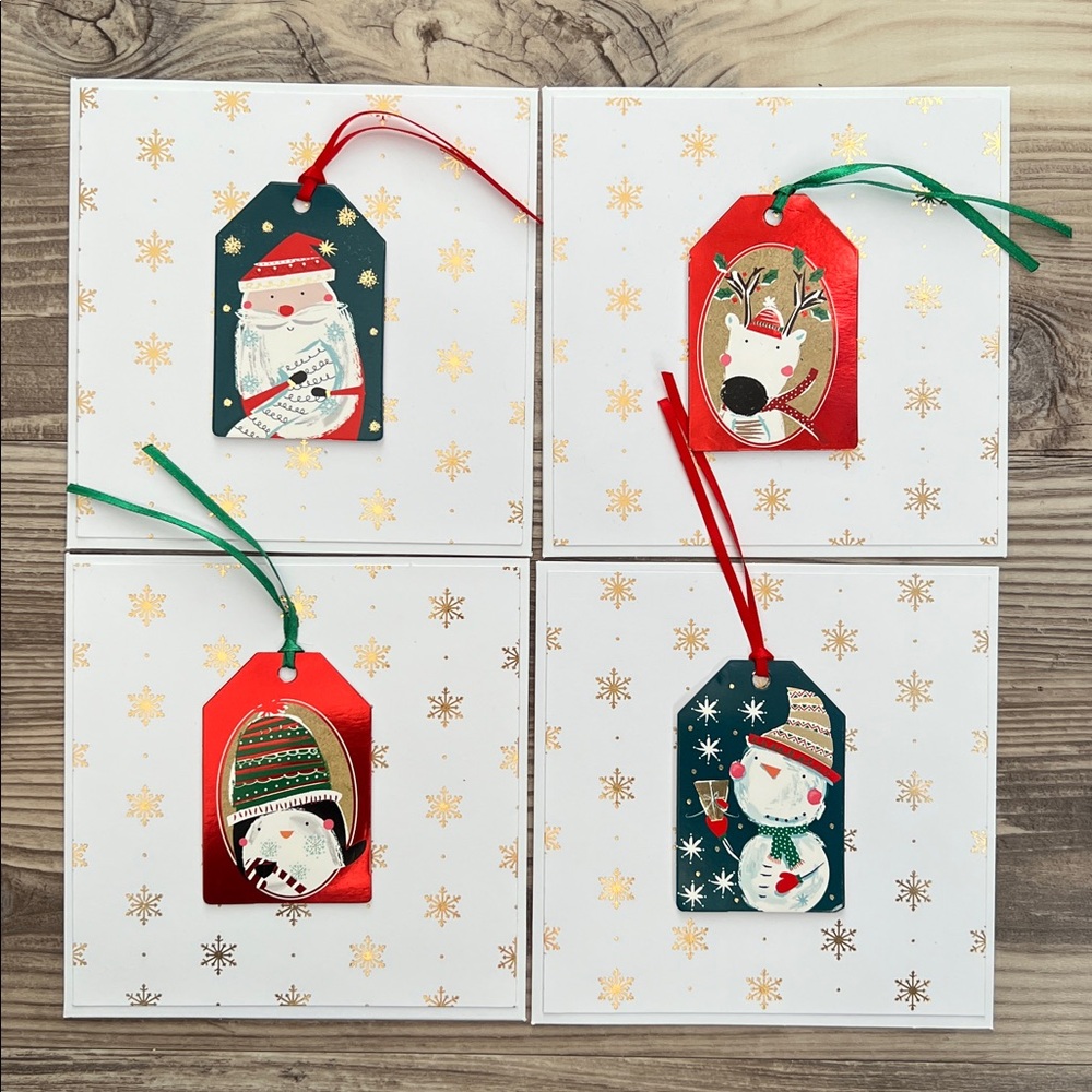 Handmade Christmas and Holiday Cards Set of 16 5.5”x5.5”Includes Envelopes